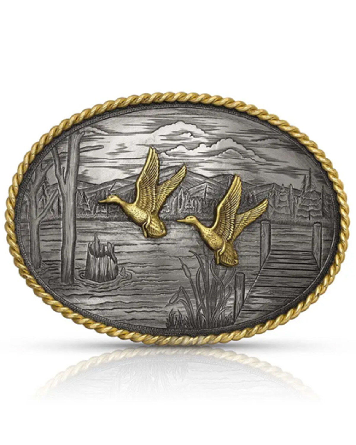 Montana Silversmiths Women's On The Banks With Ducks Belt Buckle