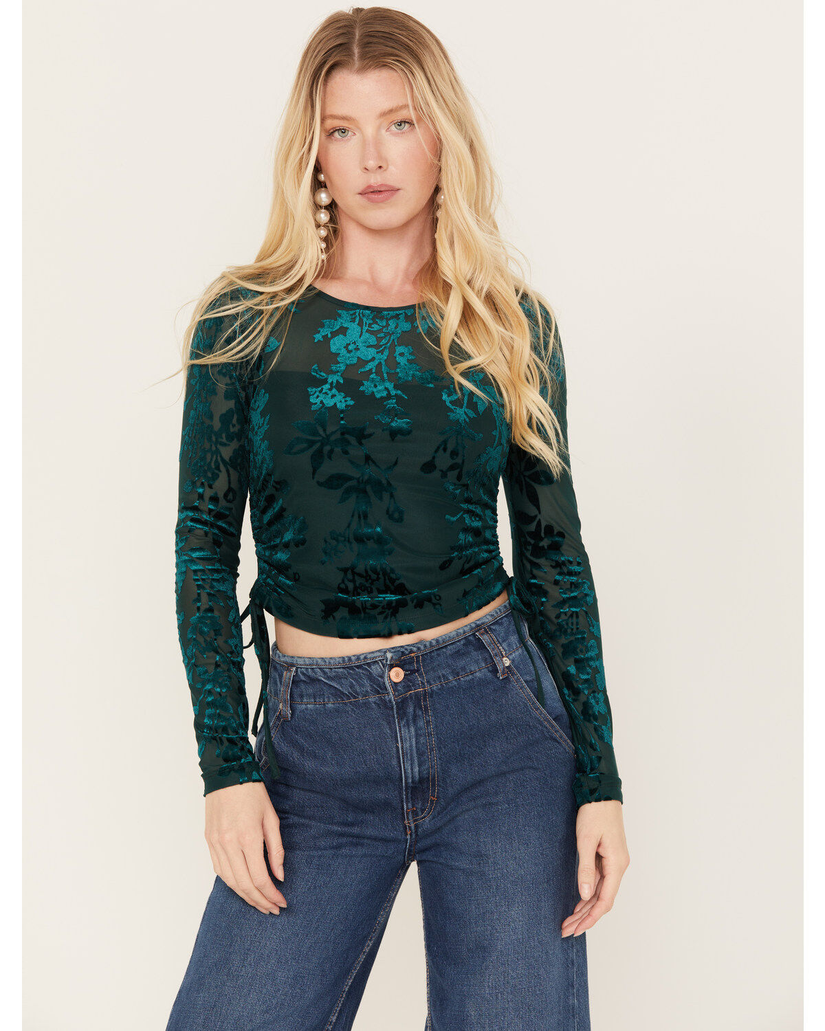 Shyanne Women's Side Tie Long Sleeve Top