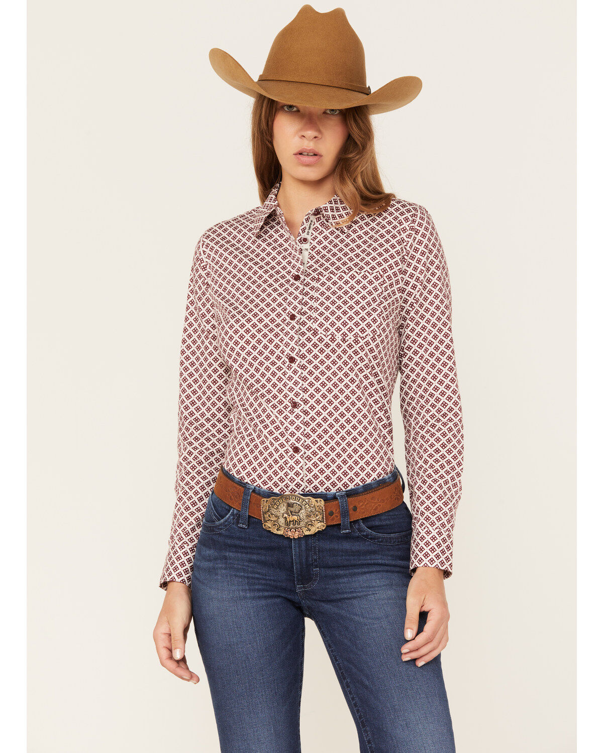 RANK 45&reg; Women's Geo Print Stretch Riding Shirt