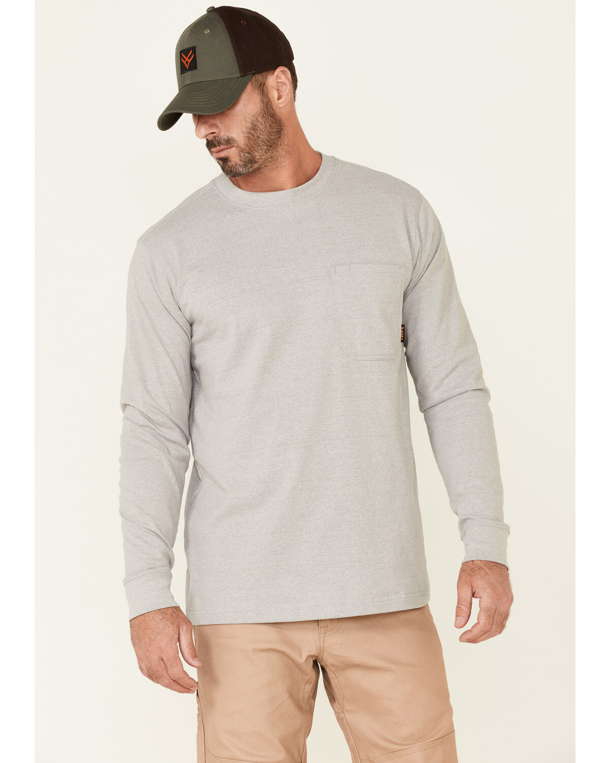 Hawx Men's Solid Forge Long Sleeve Work Pocket T-Shirt - Big
