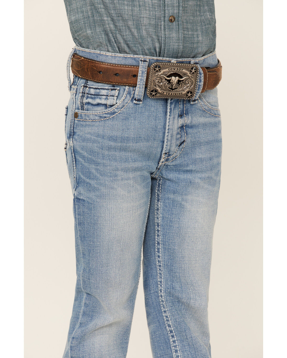 Cody James Boys' Flint Light Wash Stretch Slim Straight Jeans