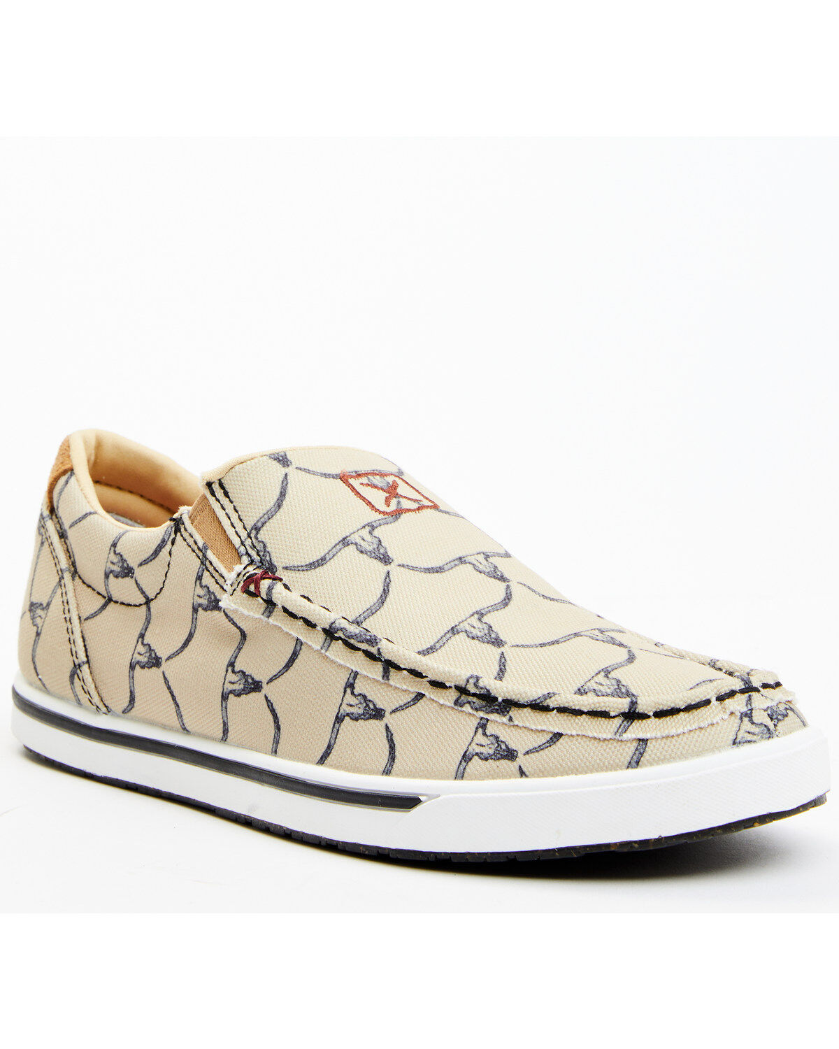 Twisted X Women's Steerhead Skull Print Slip-On Casual Shoe - Moc Toe