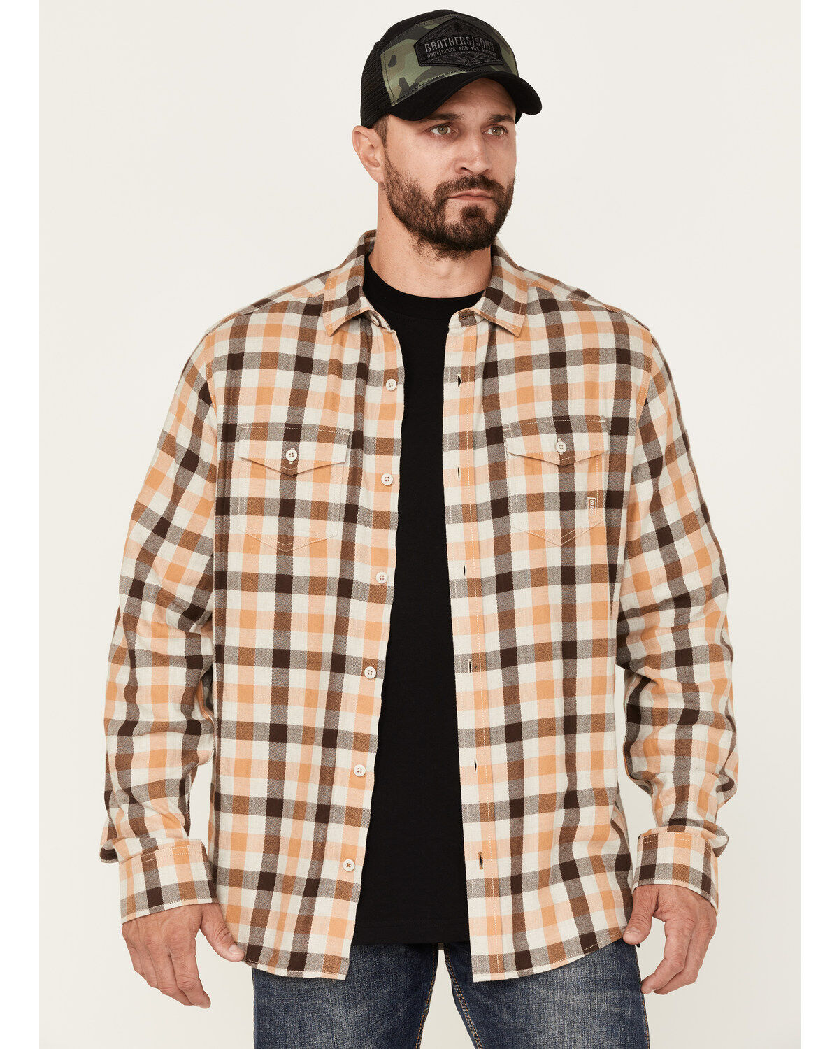 Brothers and Sons Men's Plaid Print Long Sleeve Button Down Flannel Shirt 1 168286-brothers-and-sons-men-s-plaid-print-long-sleeve-button-down-flannel-shirt-1.jpg
