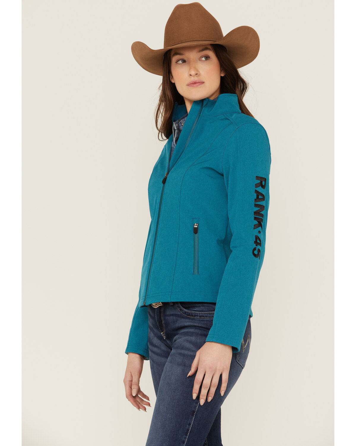 RANK 45&reg; Women's Soft Shell Logo Riding Jacket