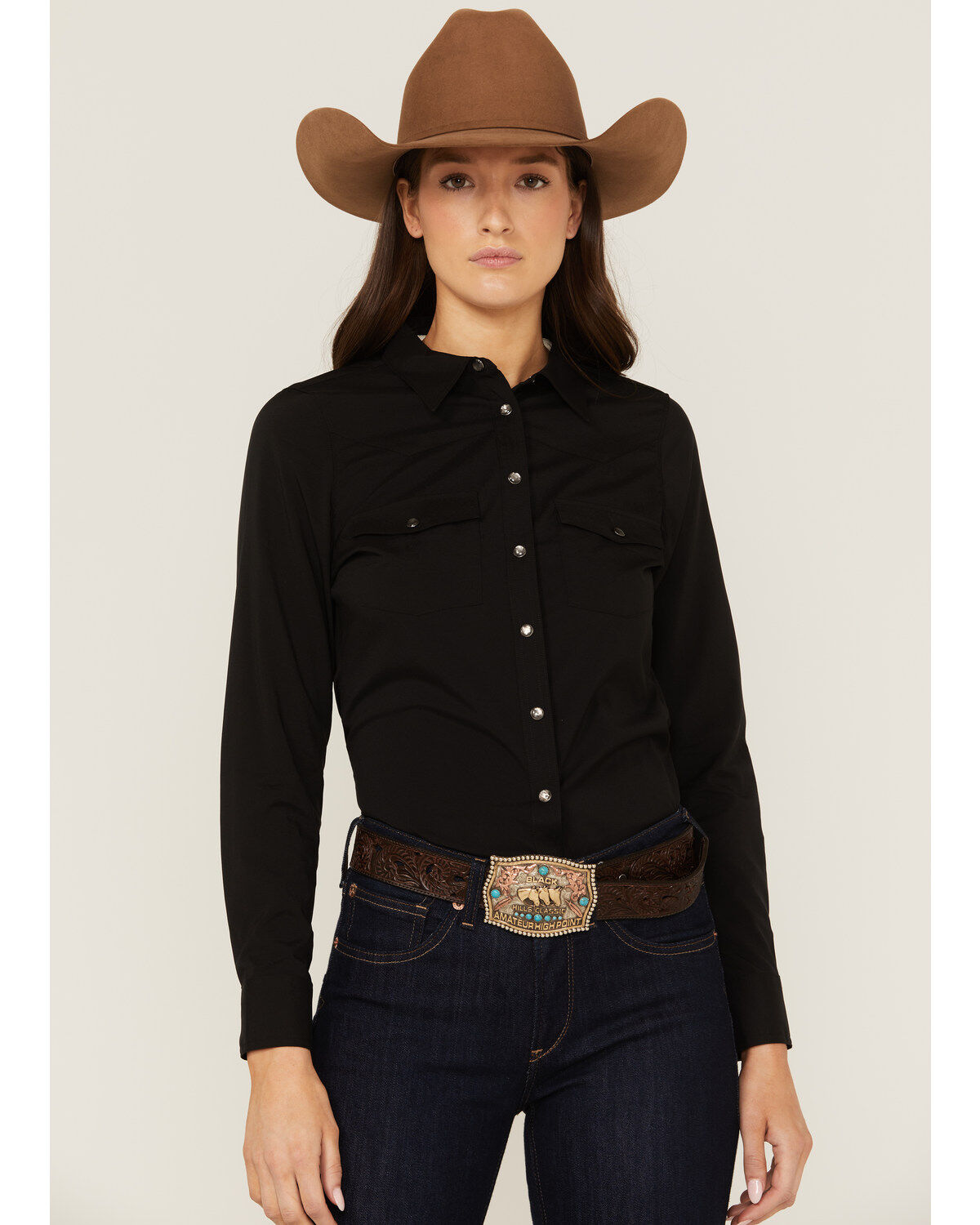 RANK 45&reg; Women's Outdoor Vented York Riding Long Sleeve Snap Western Shirt