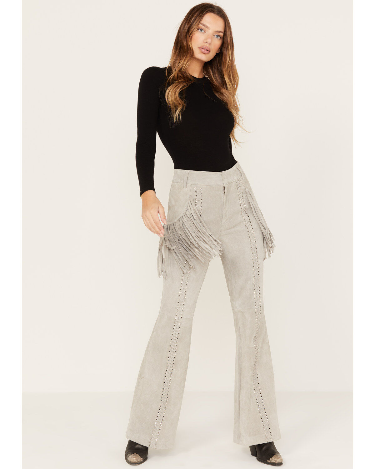 Wonderwest Women's Leather Fringe Pants