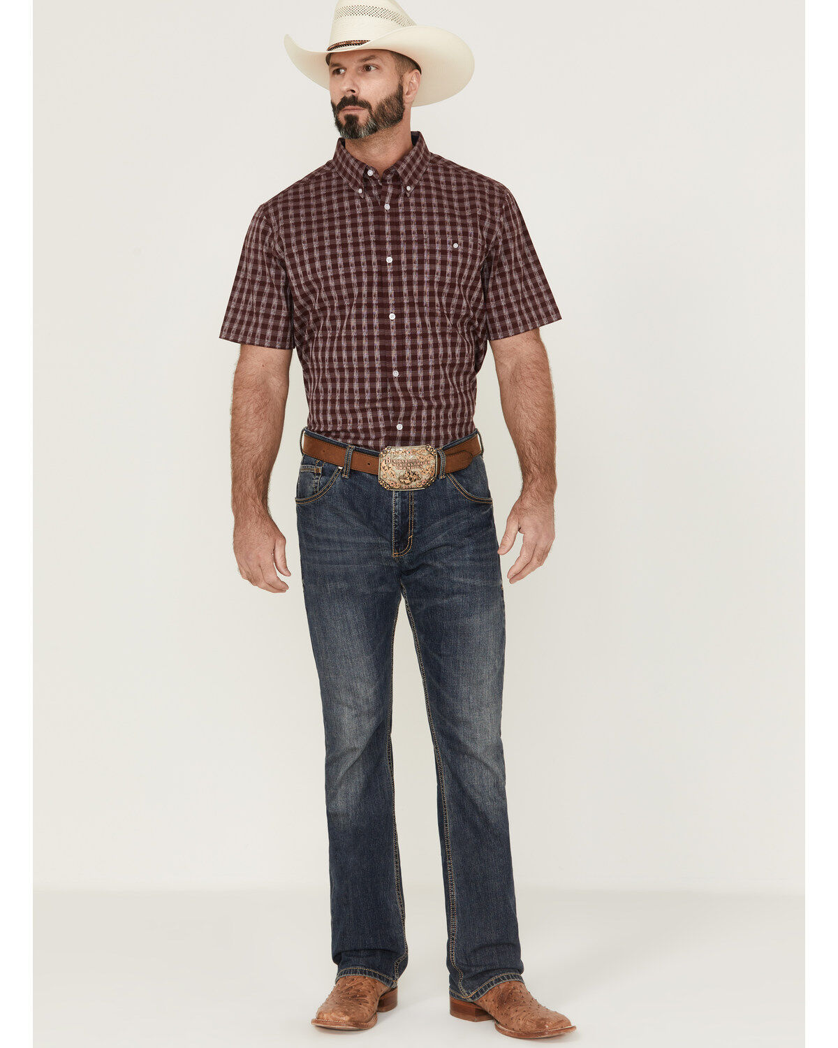 174318-rank-45-reg-men-s-pick-up-small-plaid-print-short-sleeve-button-down-western-shirt-1.jpg