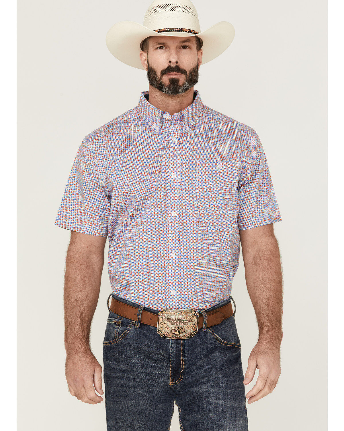 RANK 45&reg; Men's Dude Ranch Geo Button-Down Western Shirt