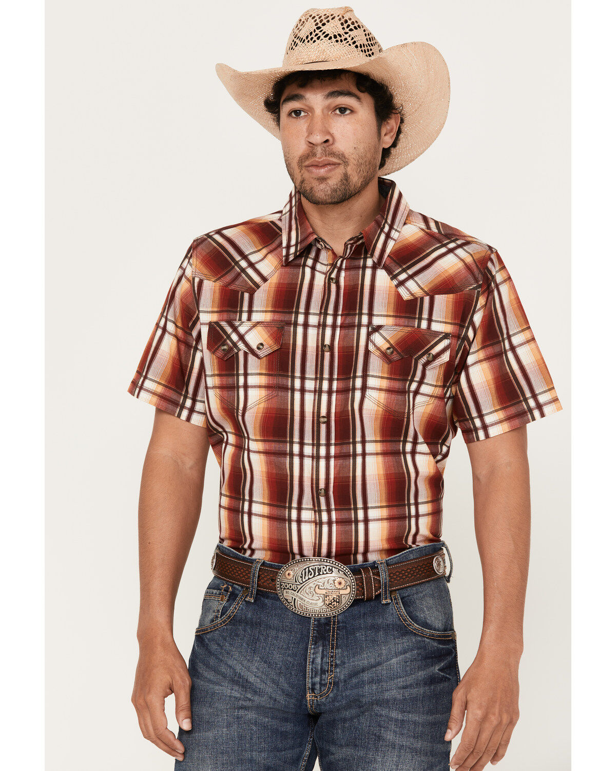 Moonshine Spirit Men's Hound Dog Plaid Print Short Sleeve Snap Western Shirt 1 175005-moonshine-spirit-men-s-hound-dog-plaid-print-short-sleeve-snap-western-shirt-1.jpg
