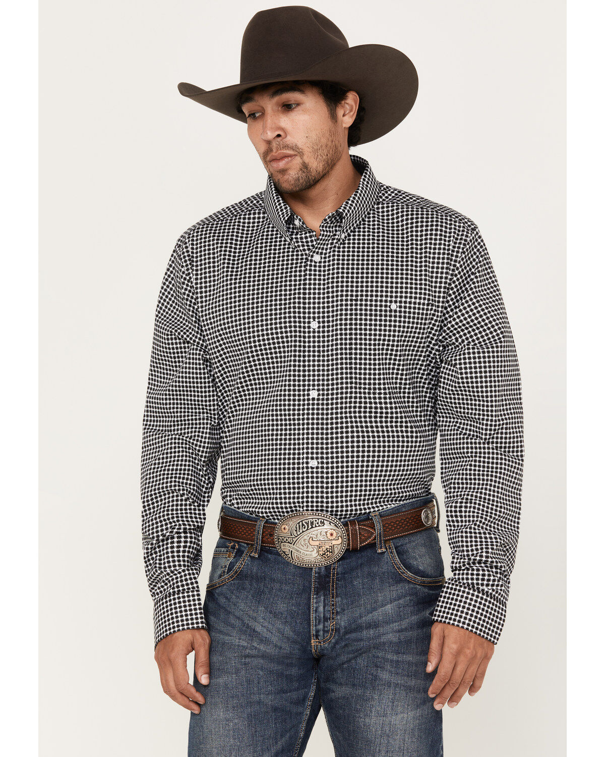 RANK 45&reg; Men's Stunts Geo Print Long Sleeve Button-Down Western Shirt