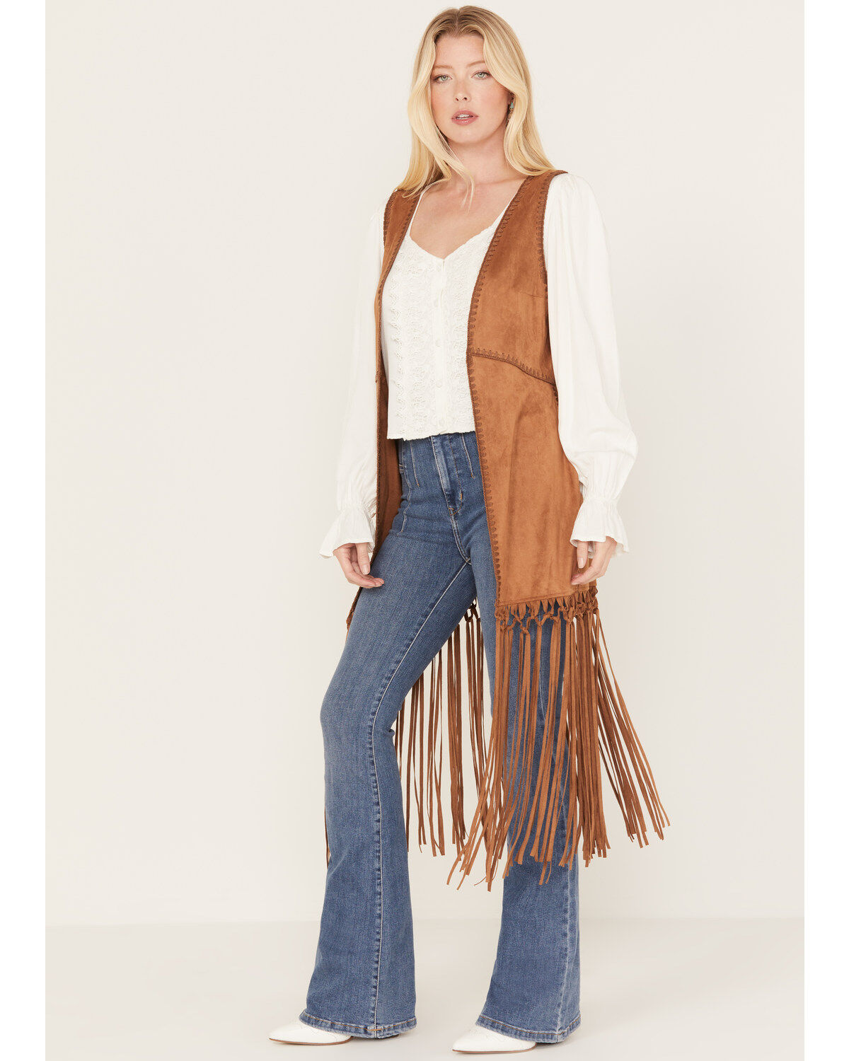 Shyanne Women's Faux Suede Fringe Vest