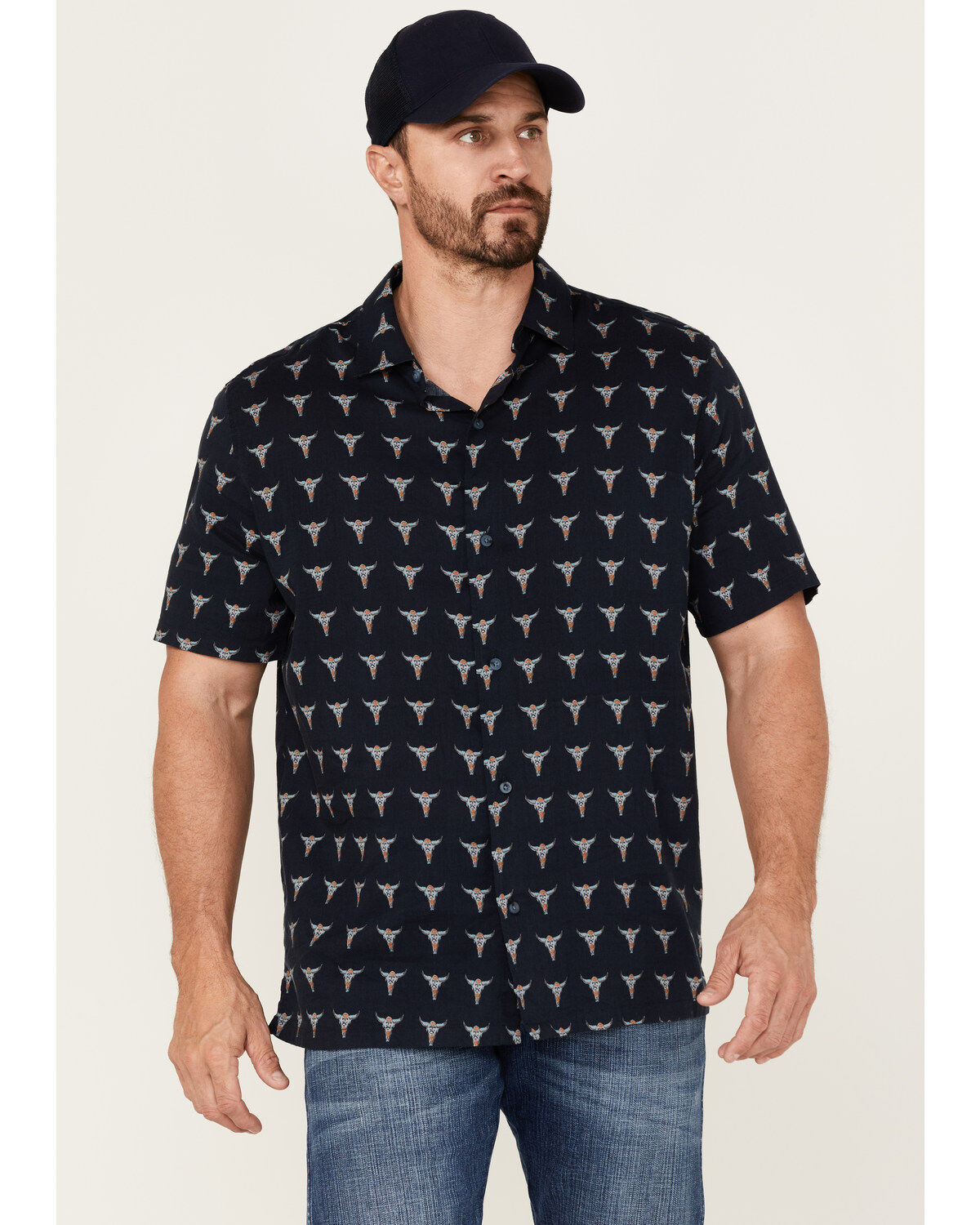 Gibson Men's Bull Pinata Print Western Shirt