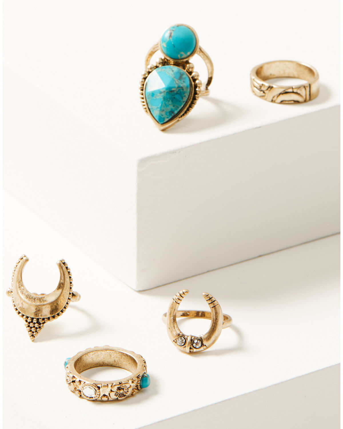 Shyanne Women's Golden Hour 5-Piece Mixed Ring Set