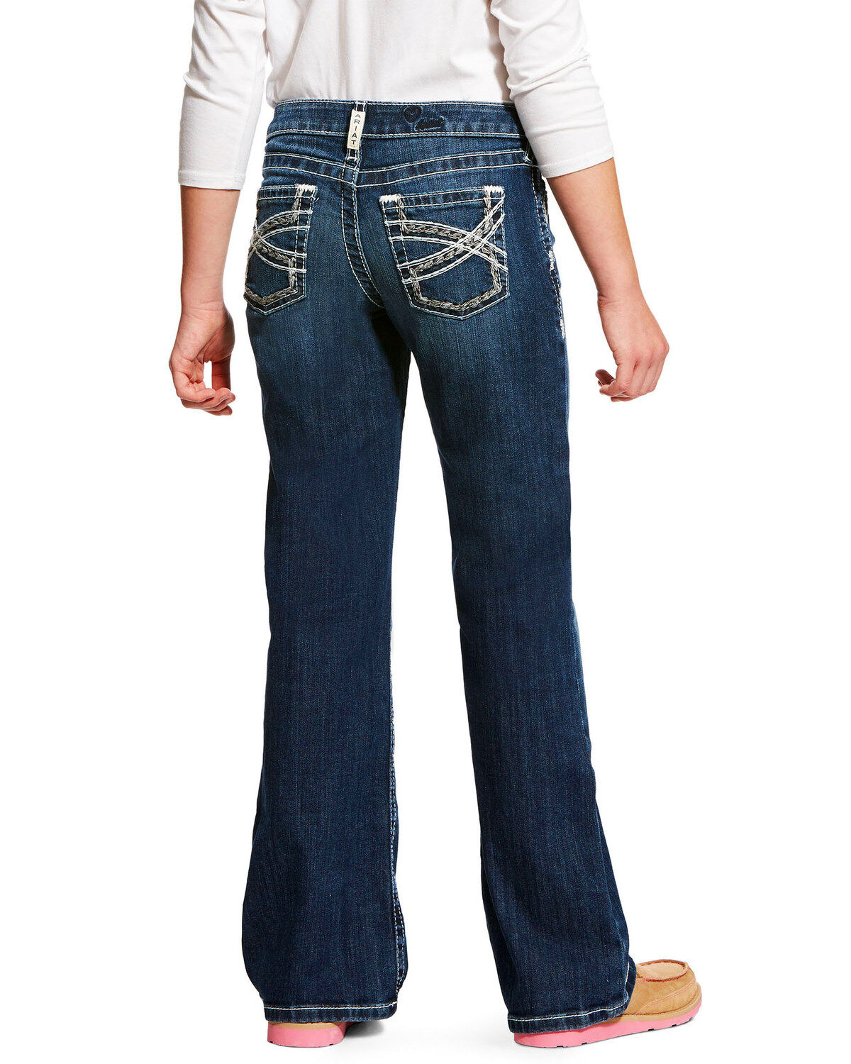 Ariat Girls' Dark Wash Entwined Dresden Stretch Slim Bootcut Jeans