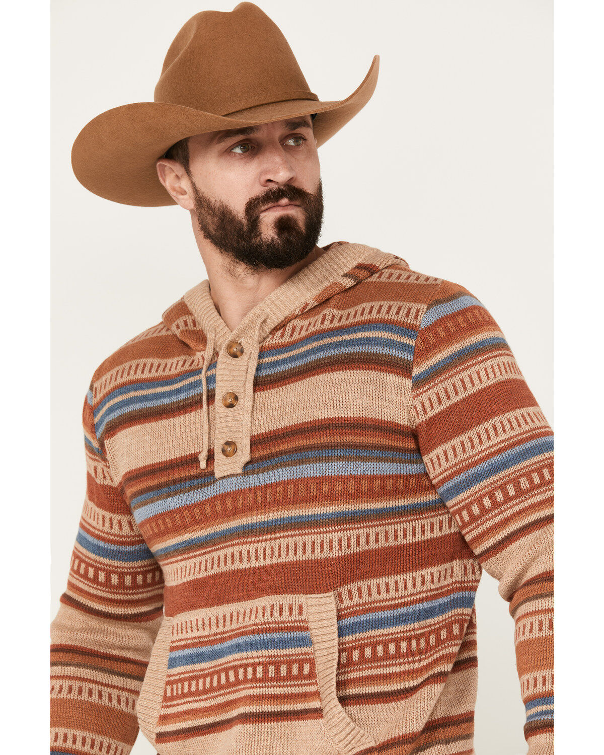 Pendleton Men's Medallion Striped Hooded Pullover