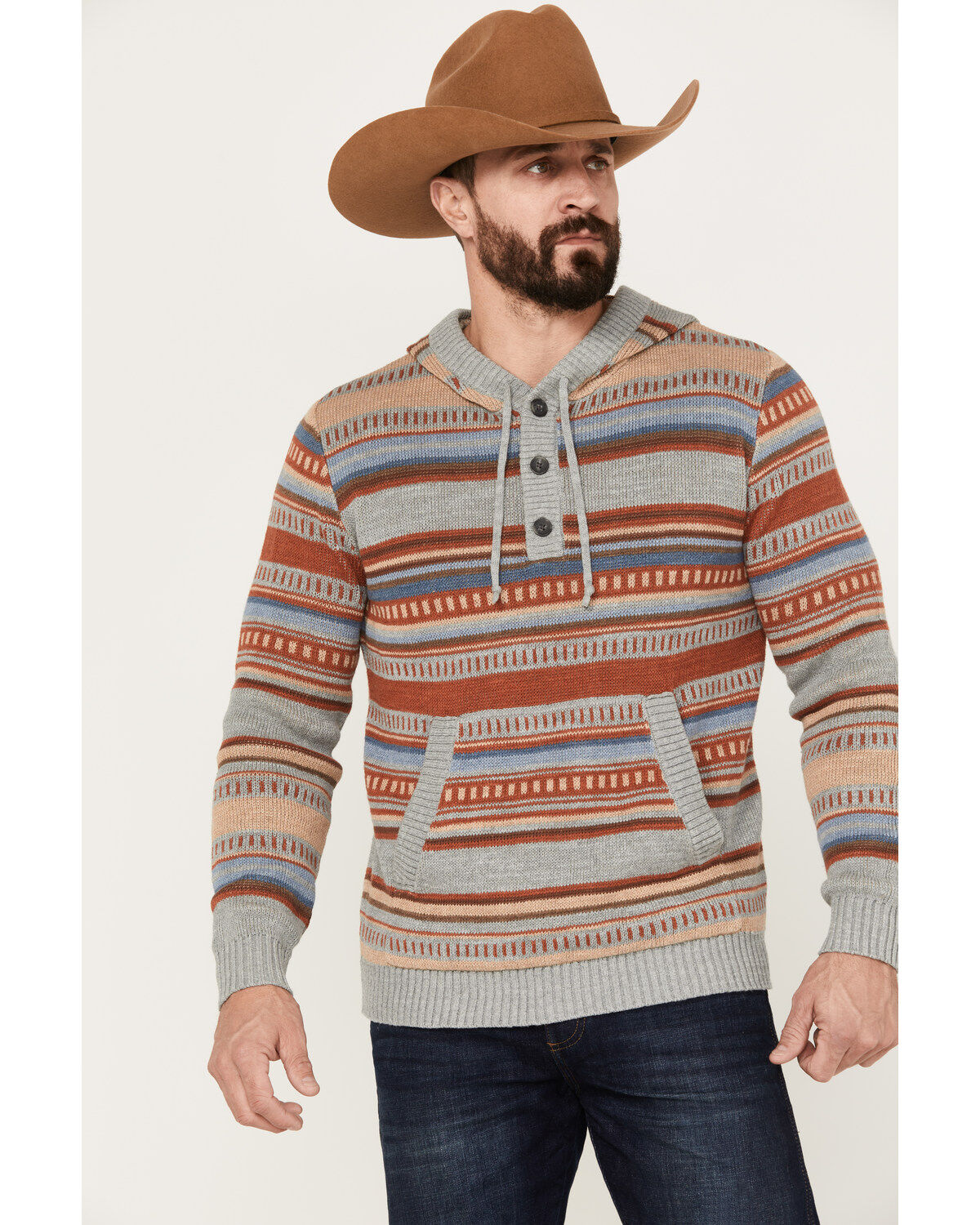 Pendleton Men's Medallion Striped Hooded Pullover 1 184301-pendleton-men-s-medallion-striped-hooded-pullover-1.jpg