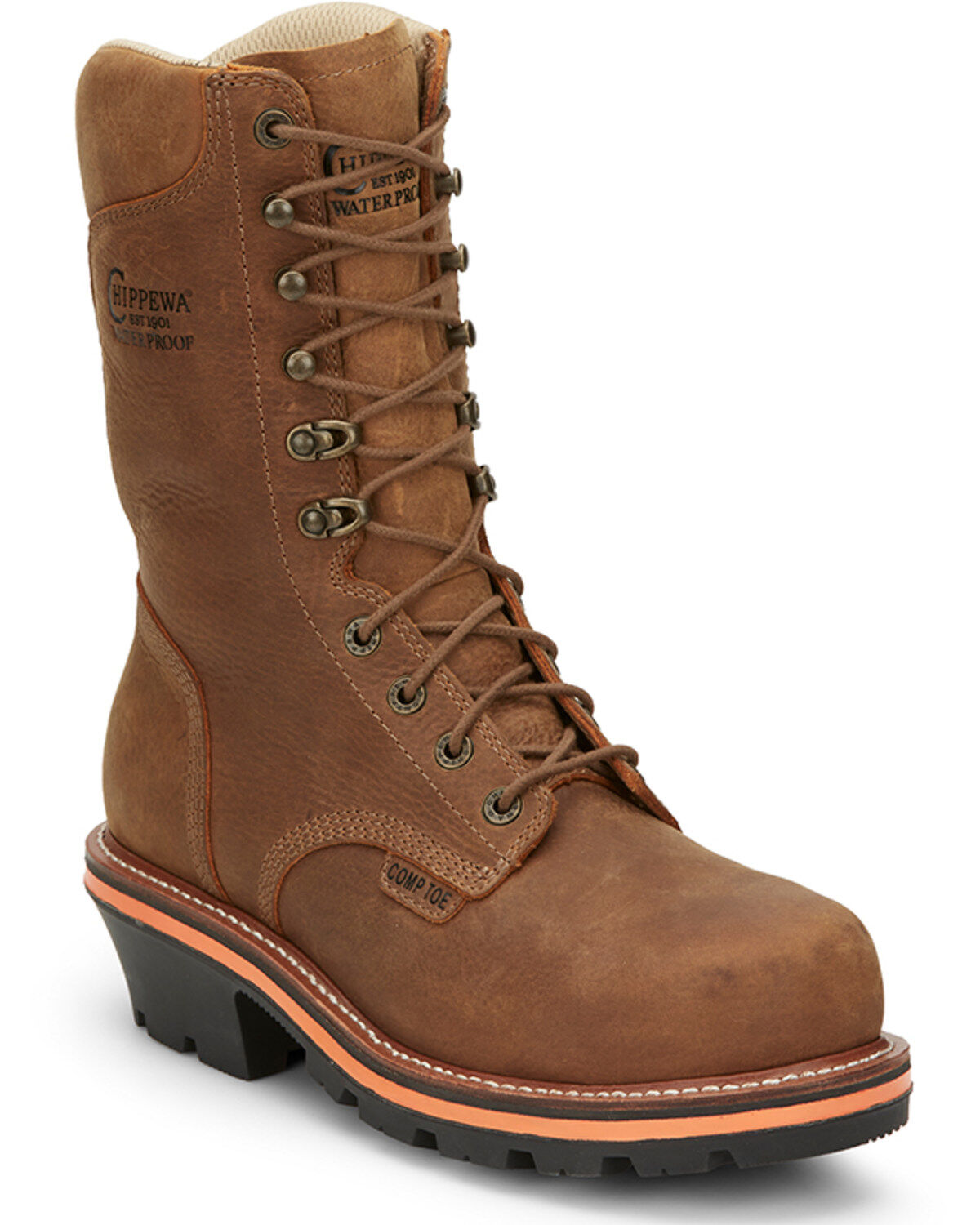 Chippewa Men's Thunderstruck 10 Waterproof Insulated Lace-Up Work Logger Boot - Nano Composite Toe