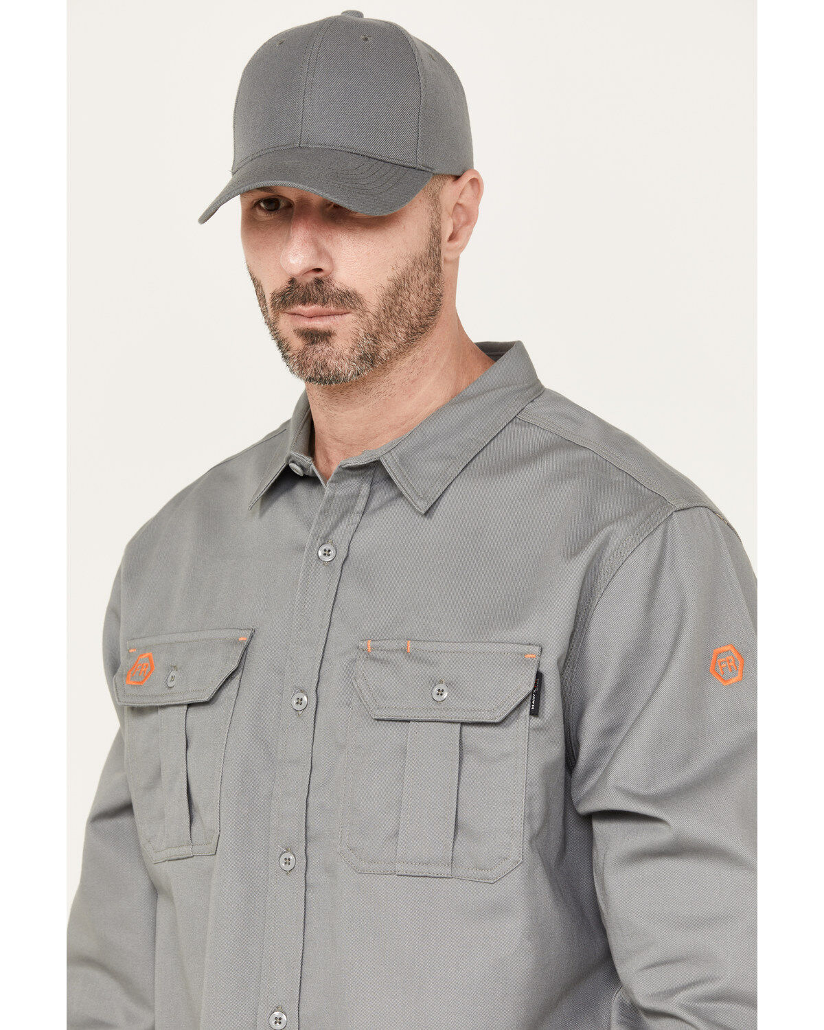 Hawx Men's FR Solid Long Sleeve Button-Down Woven Work Shirt - Big & Tall