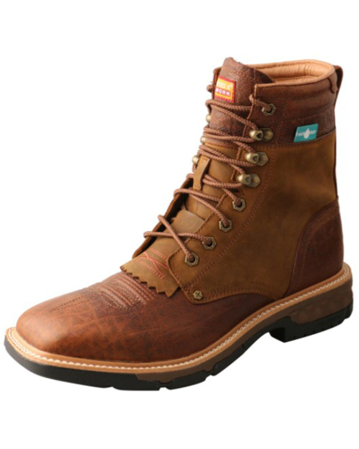 Twisted X Men's Cellstretch 8 Lacer Waterproof Leather Work Boots - Broad Square Toe