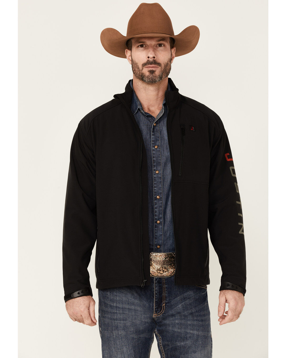 Justin Men's Solid Stillwater Logo Sleeve Zip-Front Fleece Jacket 1 192114-justin-men-s-solid-stillwater-logo-sleeve-zip-front-fleece-jacket-1.jpg
