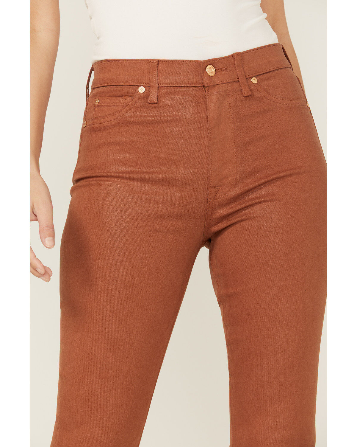 7 For All Mankind Women's Coated Faux Leather Ankle Skinny Jeans