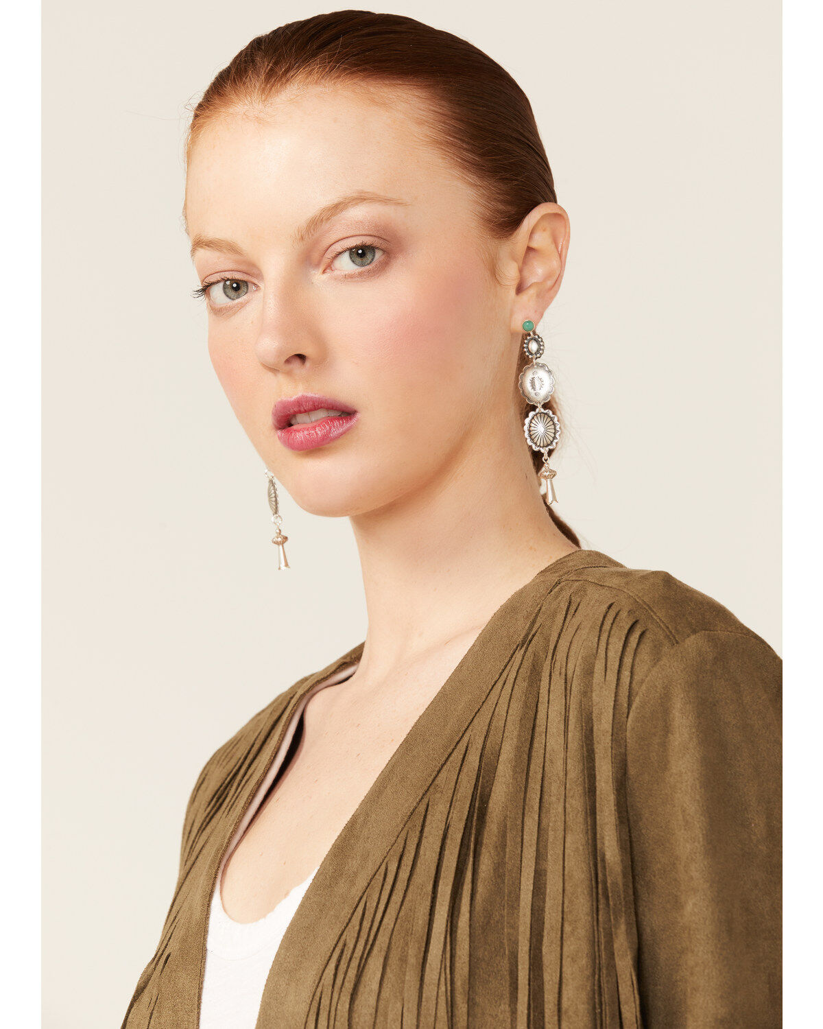 Paige Wallace Women's Turquoise Studded Concho Earrings