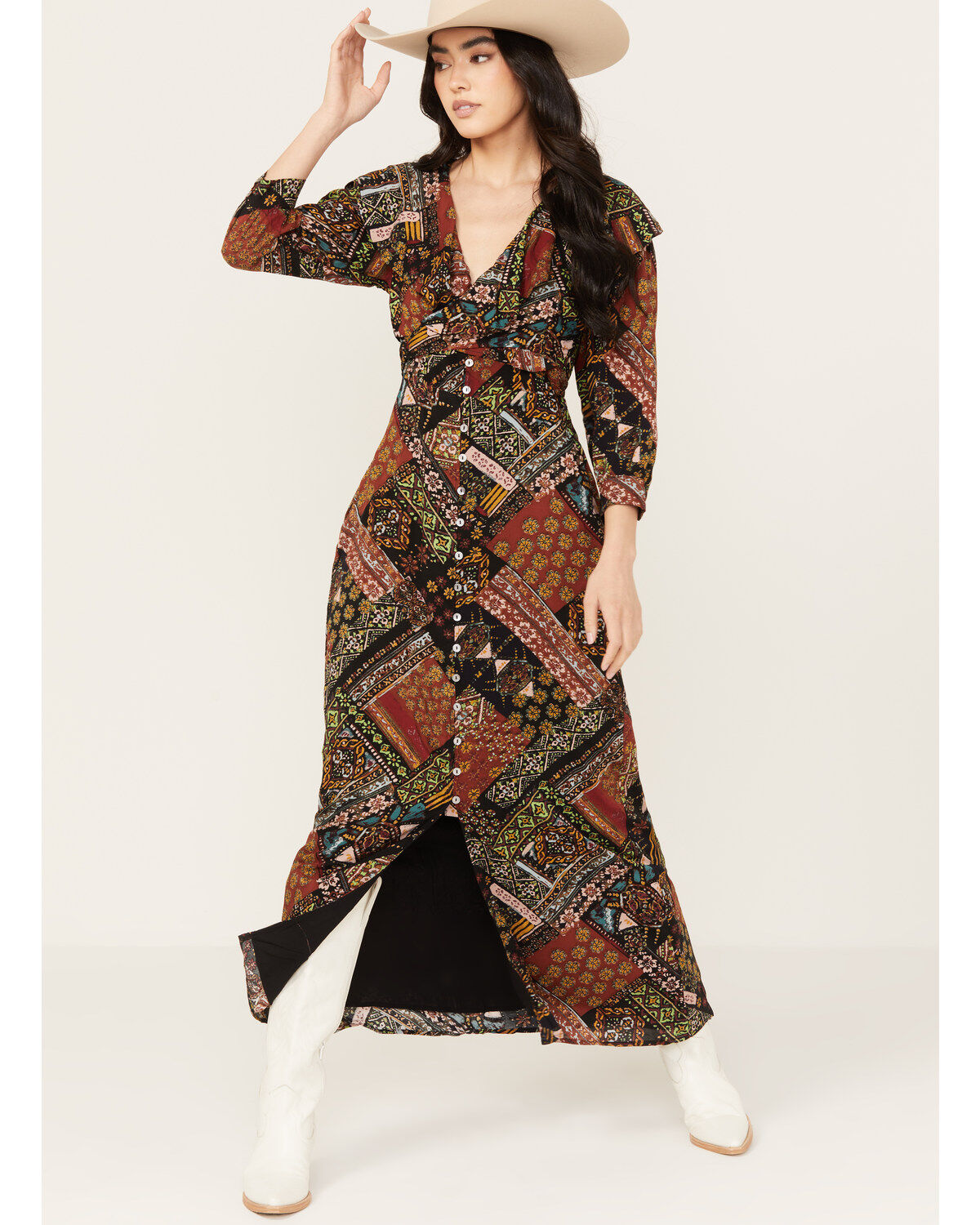 Free People Women's Lennon Long Sleeve Maxi Dress