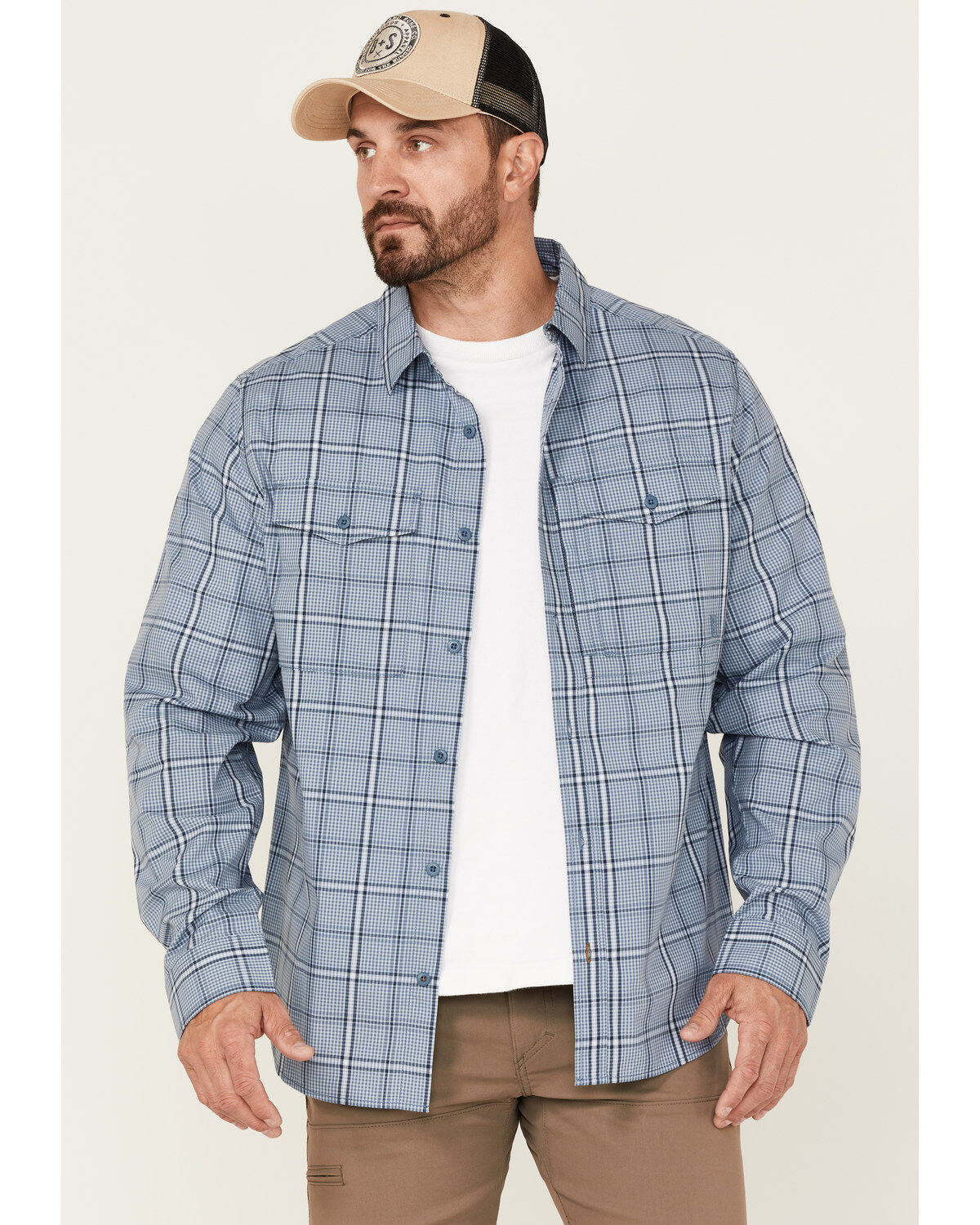 Brothers and Sons Men's Plaid Performance Long Sleeve Button-Down Western Shirt 1 196923-brothers-and-sons-men-s-plaid-performance-long-sleeve-button-down-western-shirt-1.jpg