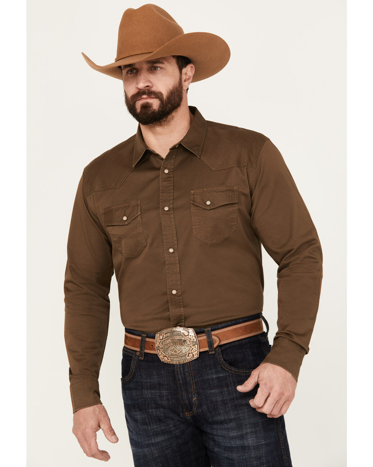Blue Ranchwear Men's Solid Twill Long Sleeve Snap Stretch Western Shirt 1 197820-blue-ranchwear-men-s-solid-twill-long-sleeve-snap-stretch-western-shirt-1.jpg