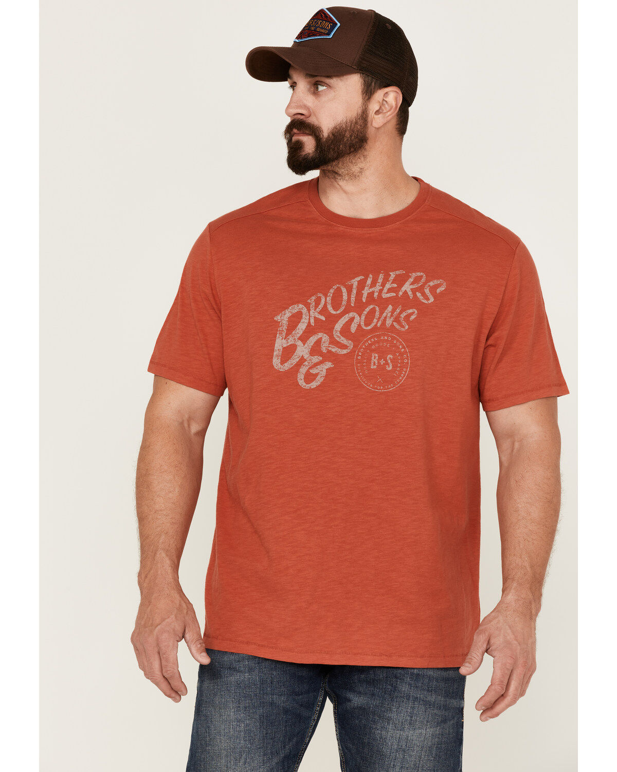 Brothers and Sons Men's Mercantile Light Red Weathered Slub Graphic Short Sleeve T-Shirt 1 198289-brothers-and-sons-men-s-mercantile-light-red-weathered-slub-graphic-short-sleeve-t-shirt-1.jpg
