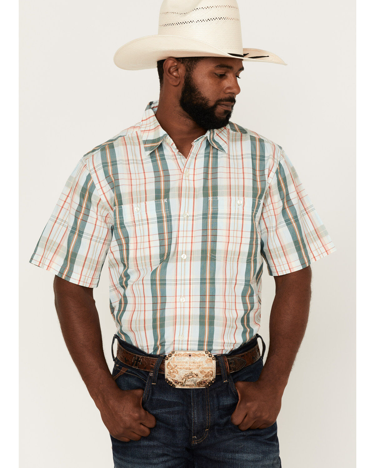 Resistol Men's Pierson Large Plaid Short Sleeve Button Down Western Shirt 1 198748-resistol-men-s-pierson-large-plaid-short-sleeve-button-down-western-shirt-1.jpg
