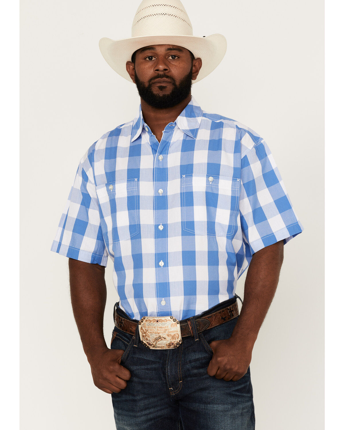 Resistol Men's Lantana Buffalo Check Plaid Print Short Sleeve Button Down Western Shirt 1 198810-resistol-men-s-lantana-buffalo-check-plaid-print-short-sleeve-button-down-western-shirt-1.jpg