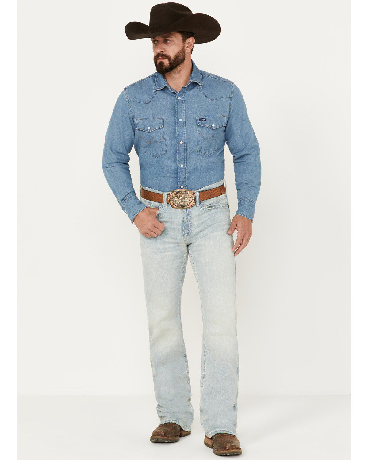 Cody James Men's Pioneer Wash Wyatt Slim Bootcut Stretch Denim Jeans