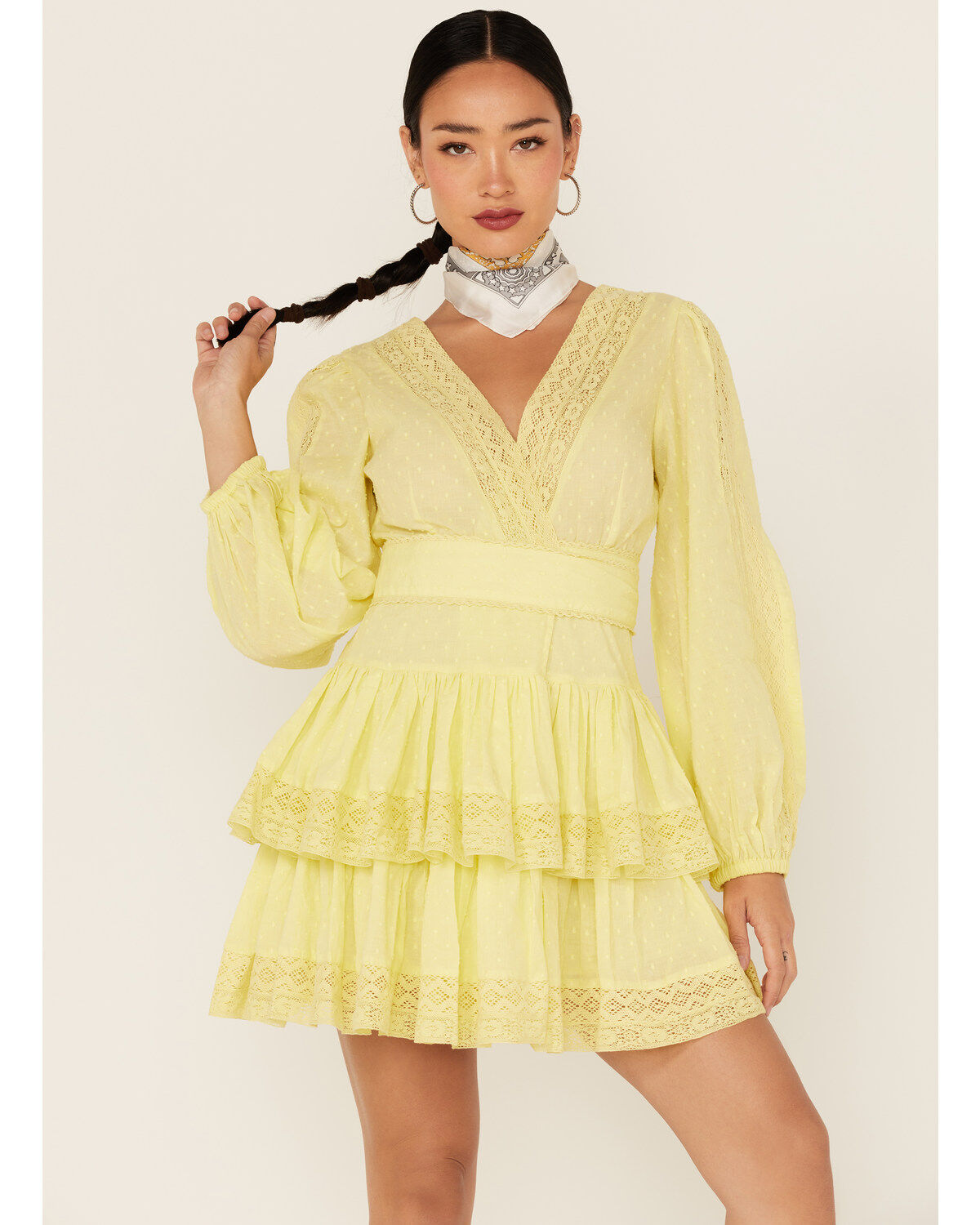 Maia Bergman Women's Mika Lace Tiered Mini Dress