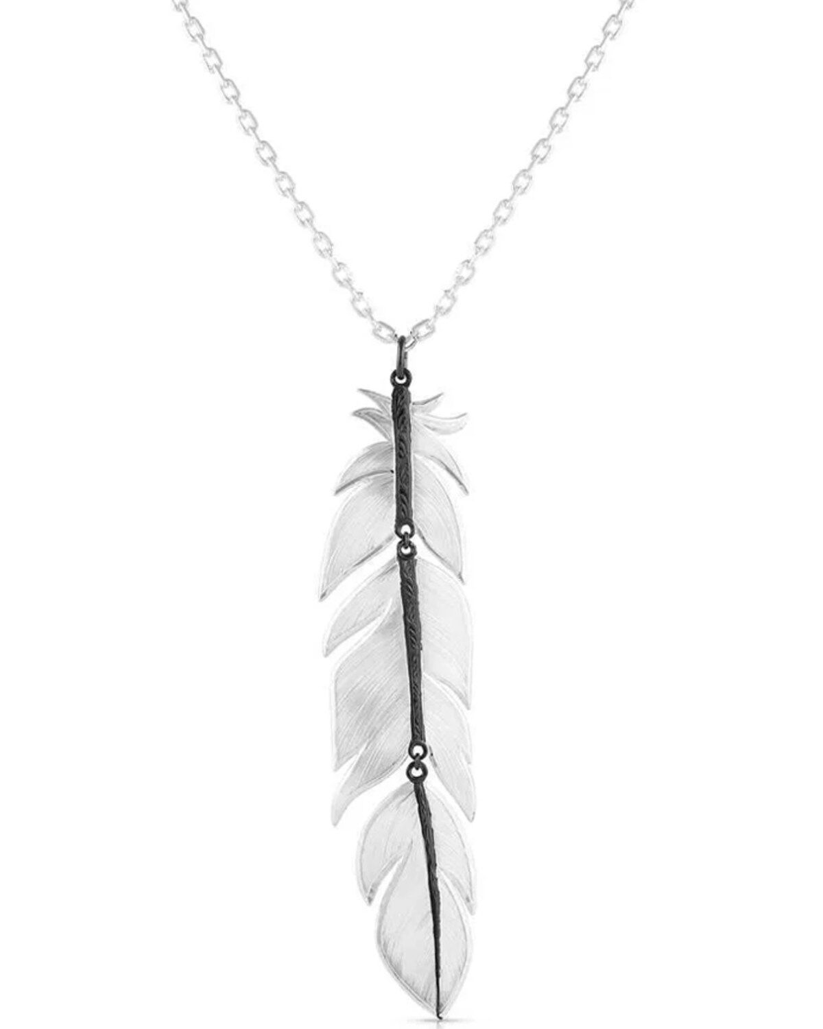 Montana Silversmiths Women's Silver Midnight Magic Feather Dangle Necklace 1 204104-montana-silversmiths-women-s-silver-midnight-magic-feather-dangle-necklace-1.jpg