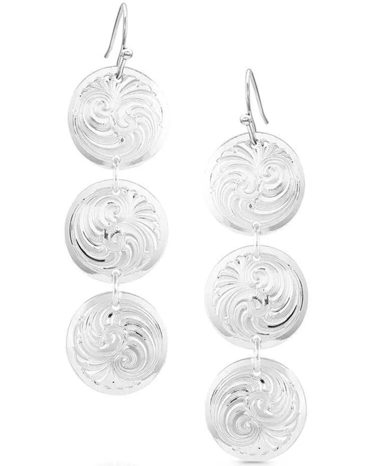 Montana Silversmiths Women's Triple Concho Dangle Earrings 1 204176-montana-silversmiths-women-s-triple-concho-dangle-earrings-1.jpg