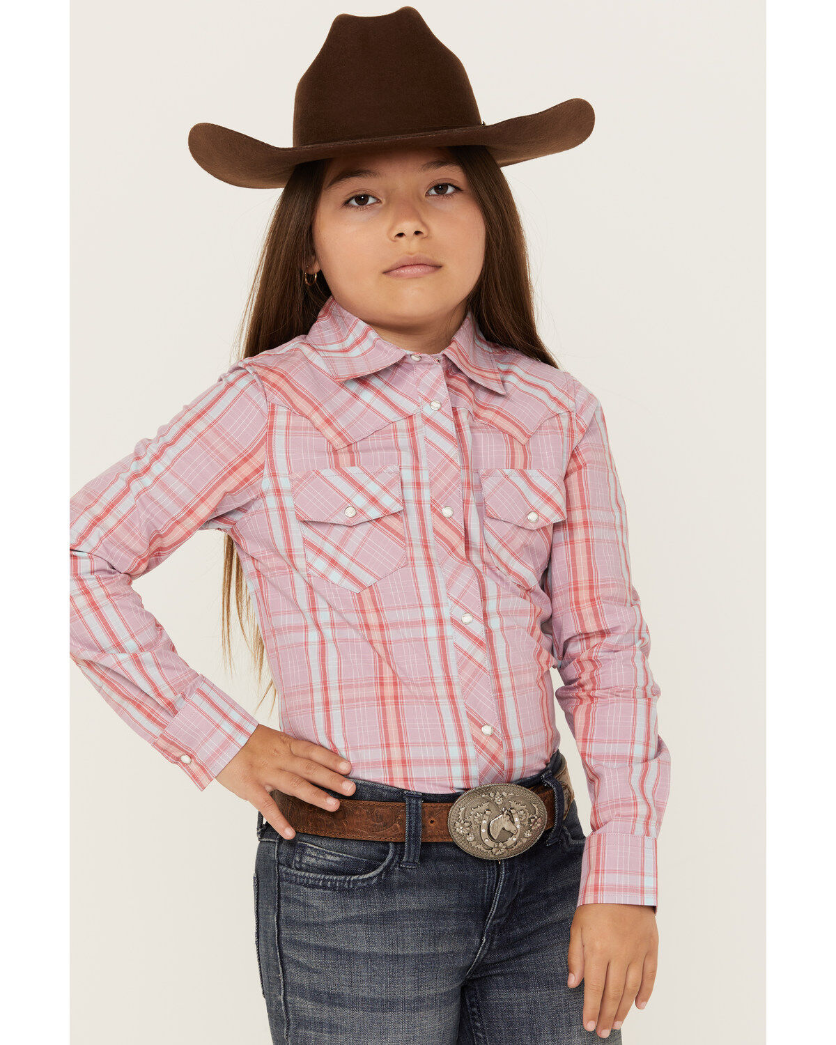 Shyanne Girls' Plaid Print Long Sleeve Snap Western Shirt 1 204349-shyanne-girls-plaid-print-long-sleeve-snap-western-shirt-1.jpg