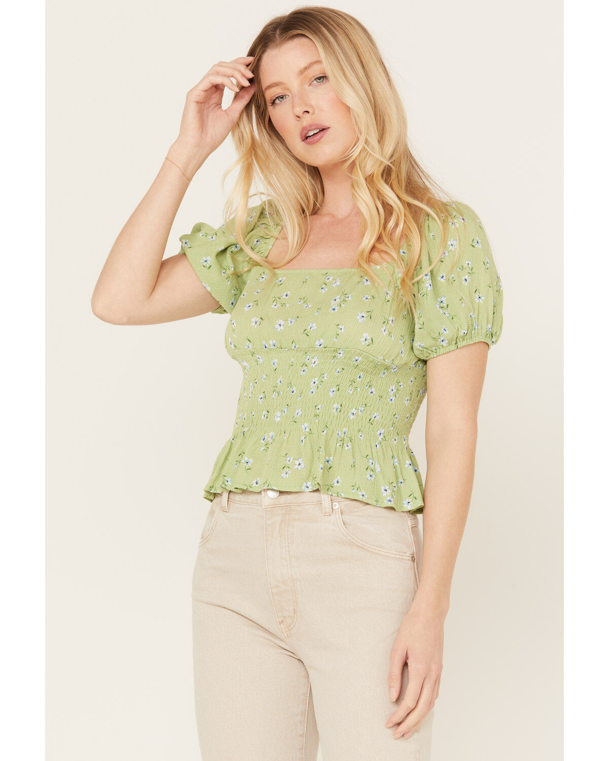Sadie & Sage Women's California Girl Smocked Top