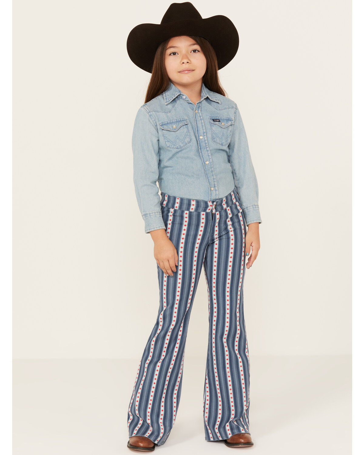 Rock & Roll Denim Americana Striped Flare Jeans