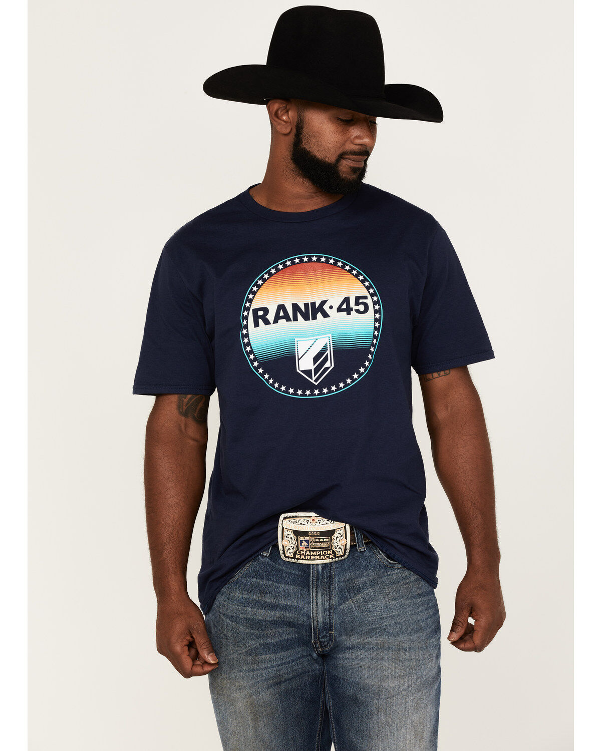 RANK 45&reg; Men's Ombre Southwestern Circle Logo Graphic Short Sleeve T-Shirt