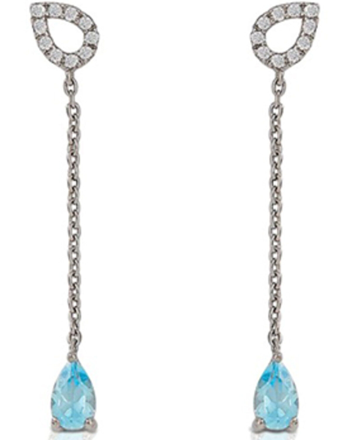 Kelly Herd Women's Blue Topaz Fixed Lariat Earrings