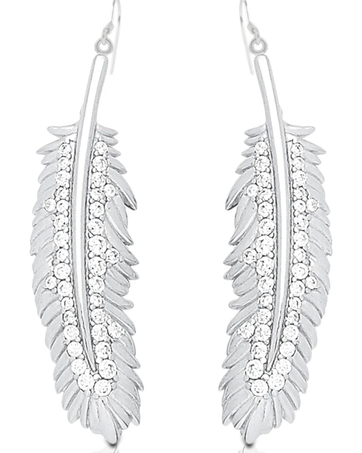 Kelly Herd Women's Silver Feather Dangle Earrings