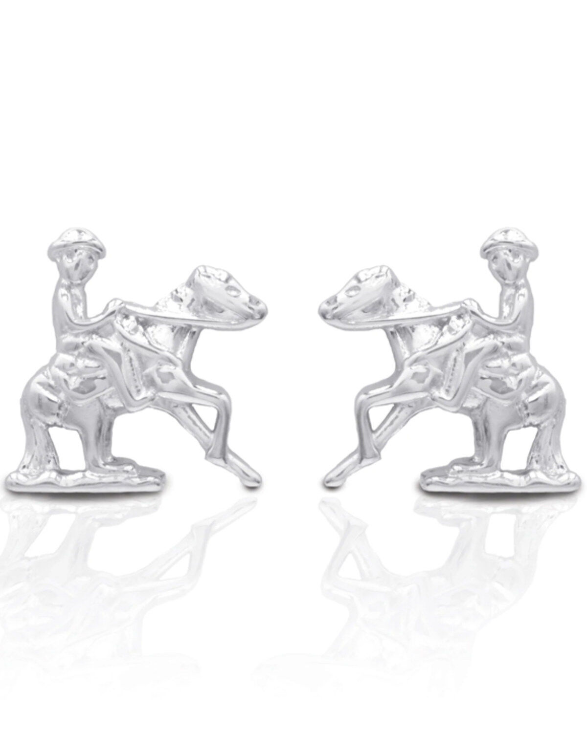 Kelly Herd Women's Silver Reining Horse Earrings