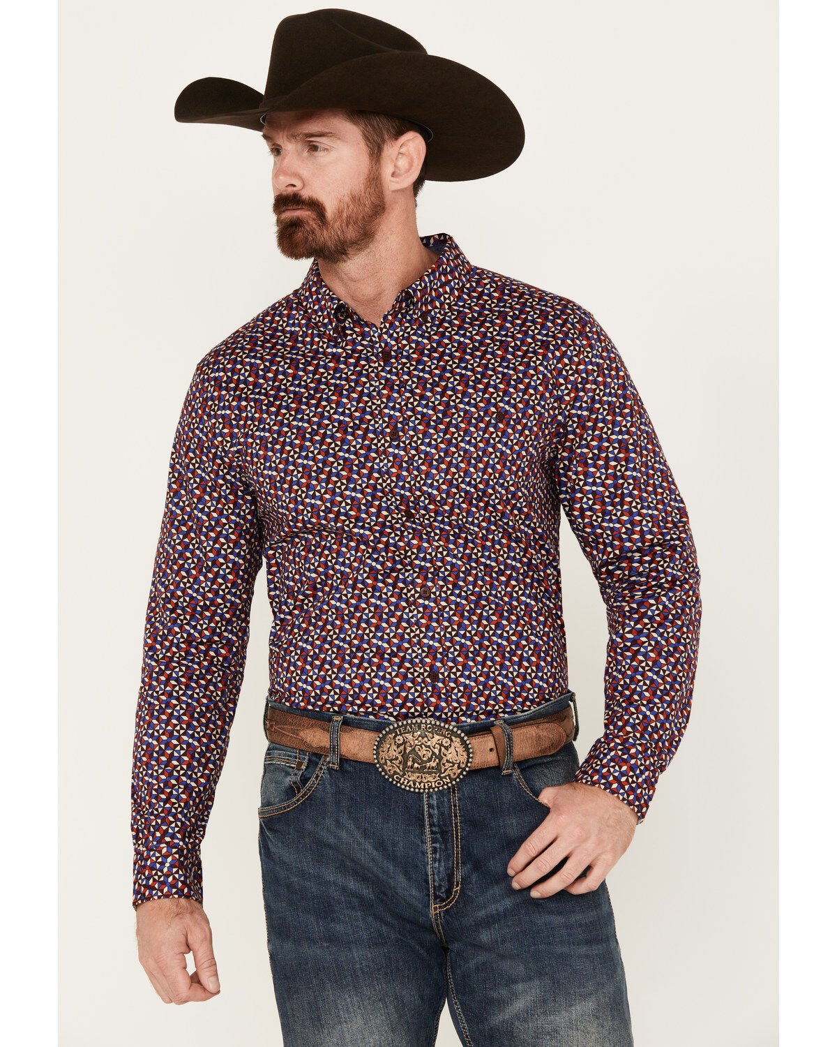 RANK 45® Men's Kendleton Geo Print Long SleeveStretch Button-Down Shirt 1 215416-rank-45-reg-men-s-kendleton-geo-print-long-sleevestretch-button-down-shirt-1.jpg