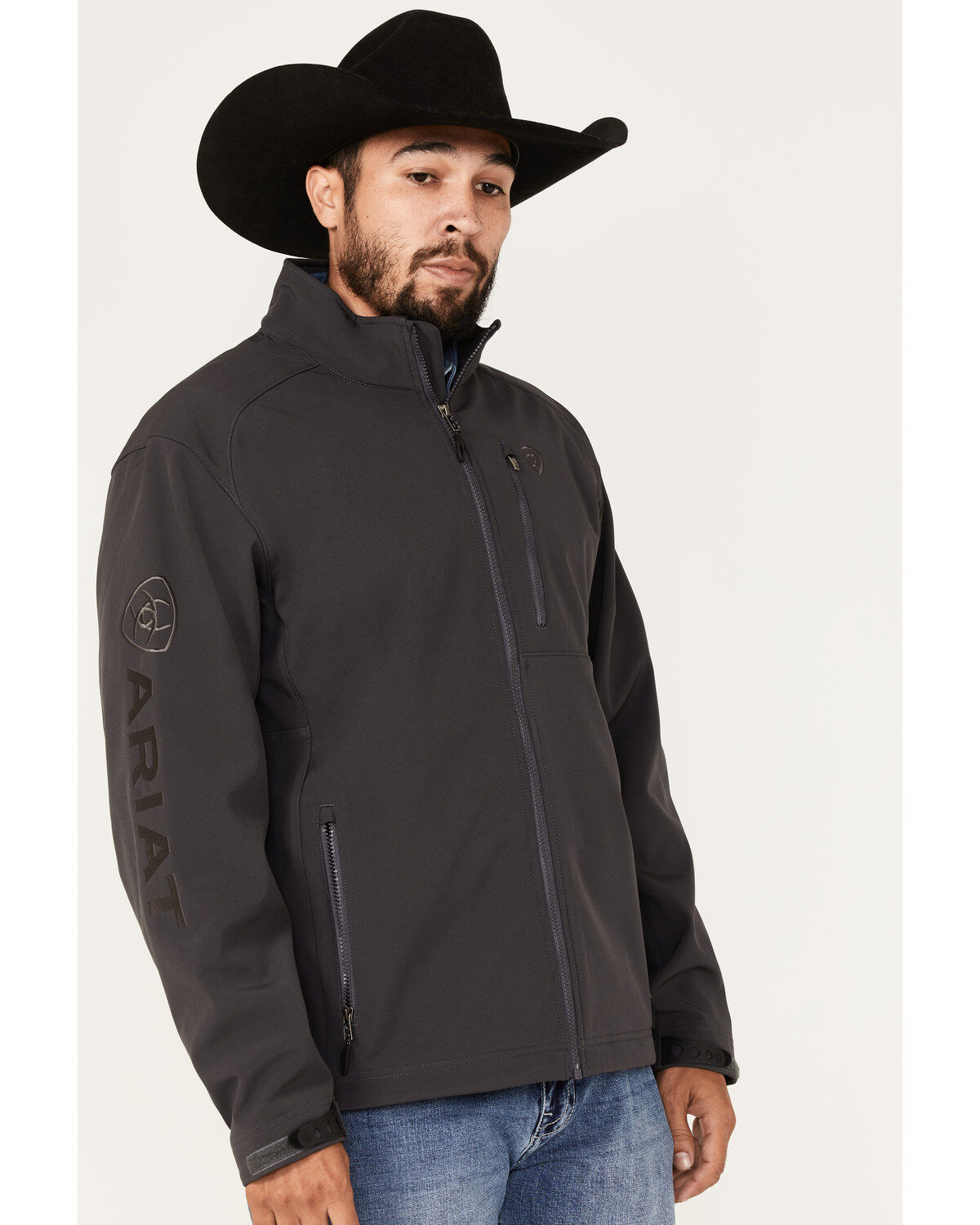 Ariat Men's Logo 2.0 Embroidered Zip Softshell Jacket - Tall