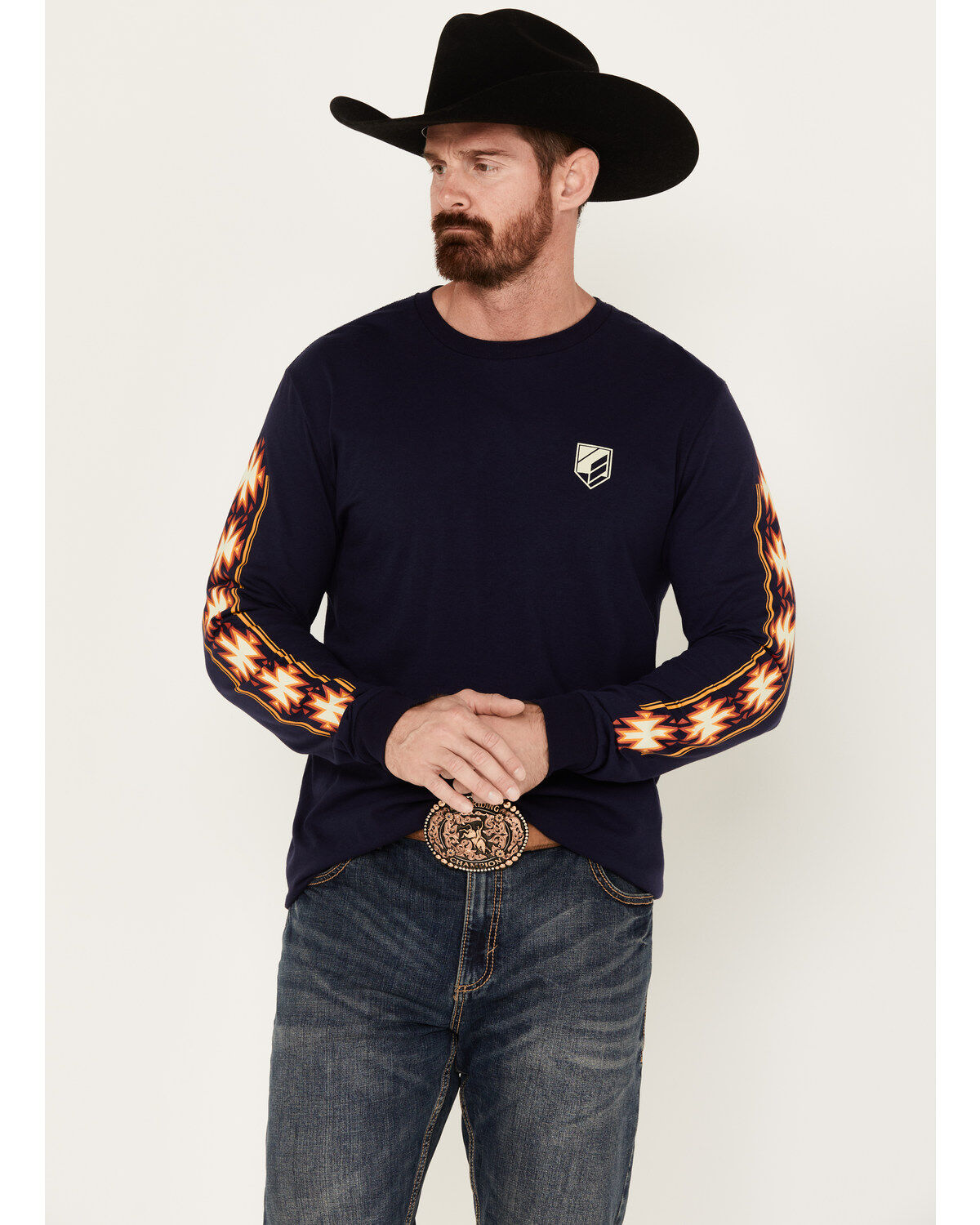 RANK 45&reg; Men's Southwestern Print Long Sleeve Graphic T-Shirt