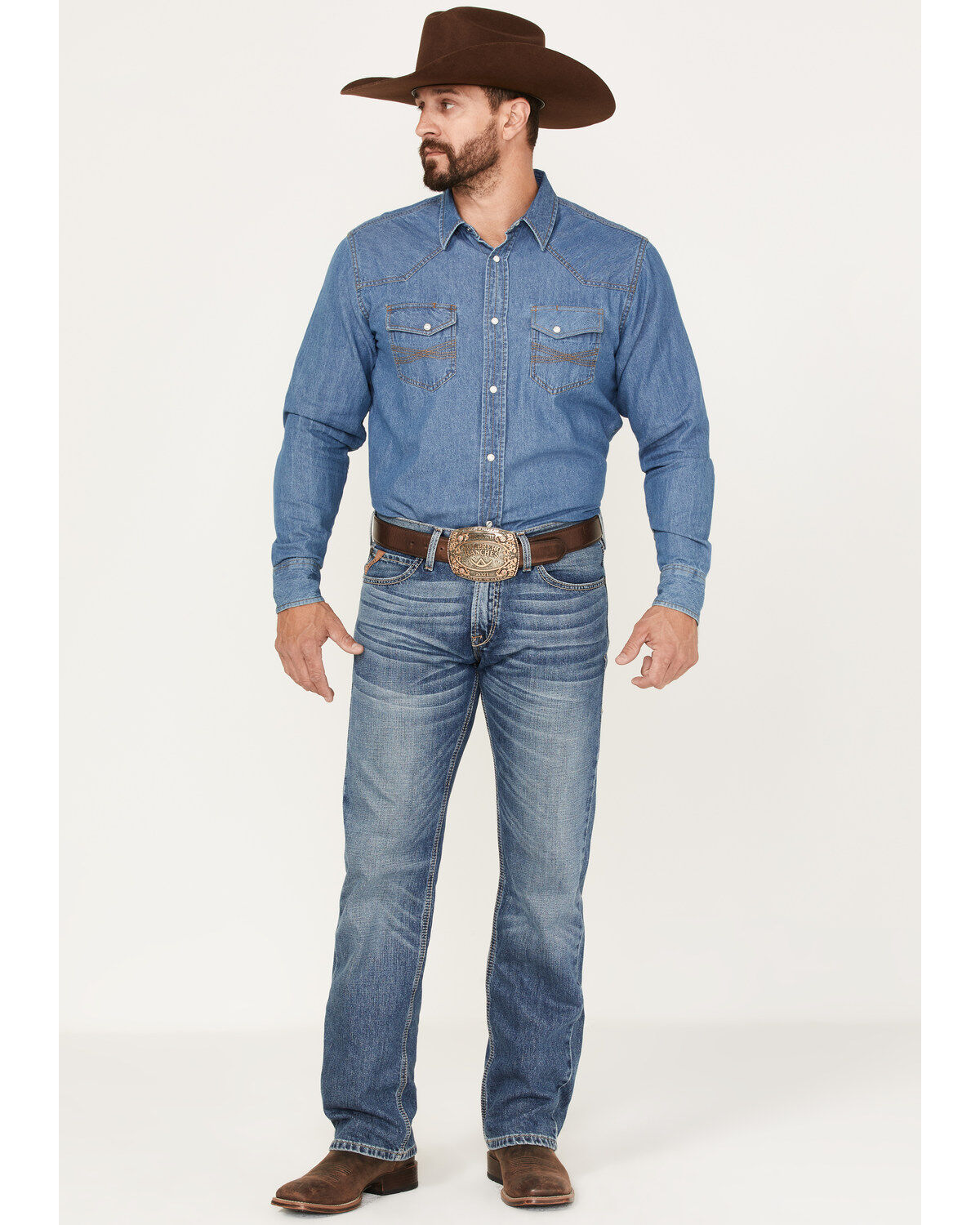 Ariat Men's M7 Branson Merrick Medium Wash Slim Straight Jeans