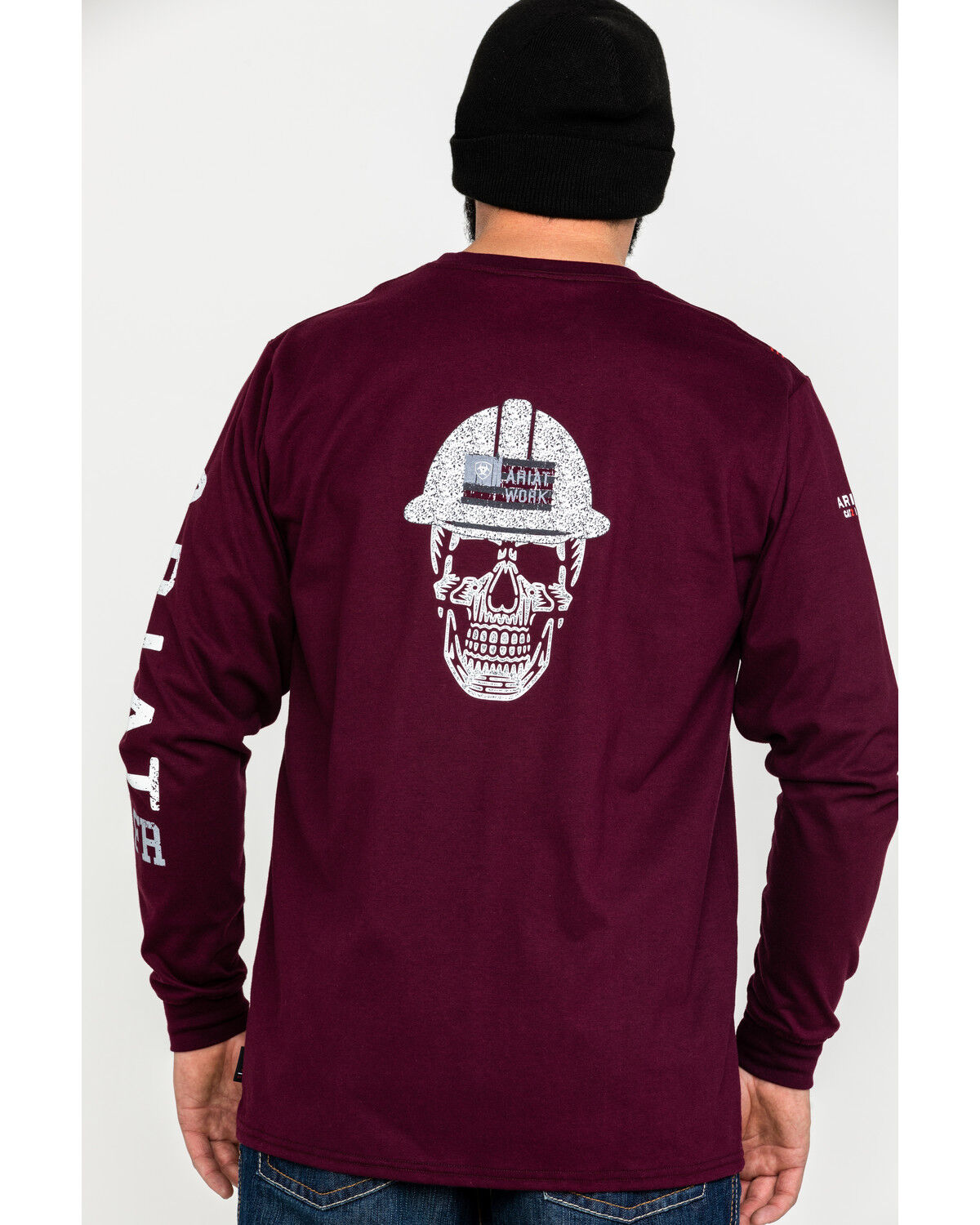 Ariat Men's FR Roughneck Skull Logo Crew Long Sleeve Work T-Shirt - Big