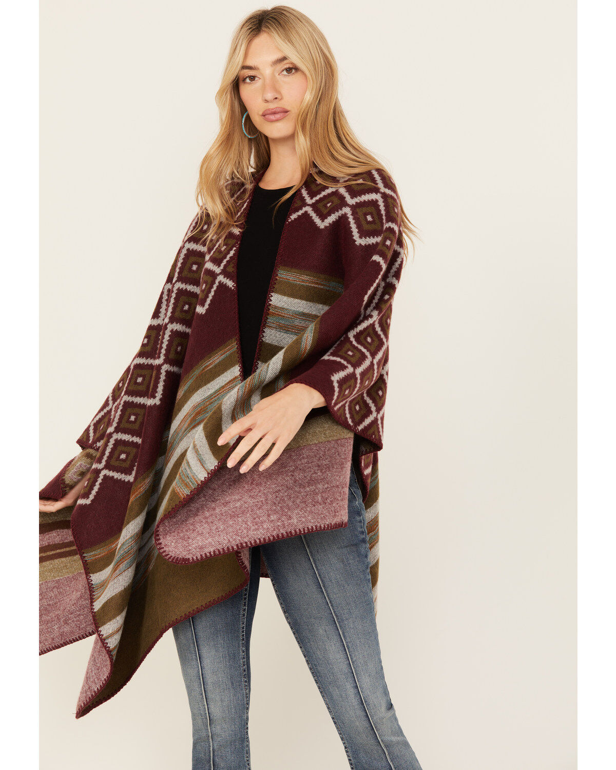 Shyanne Women's Melange Yarn Cozy Shawl