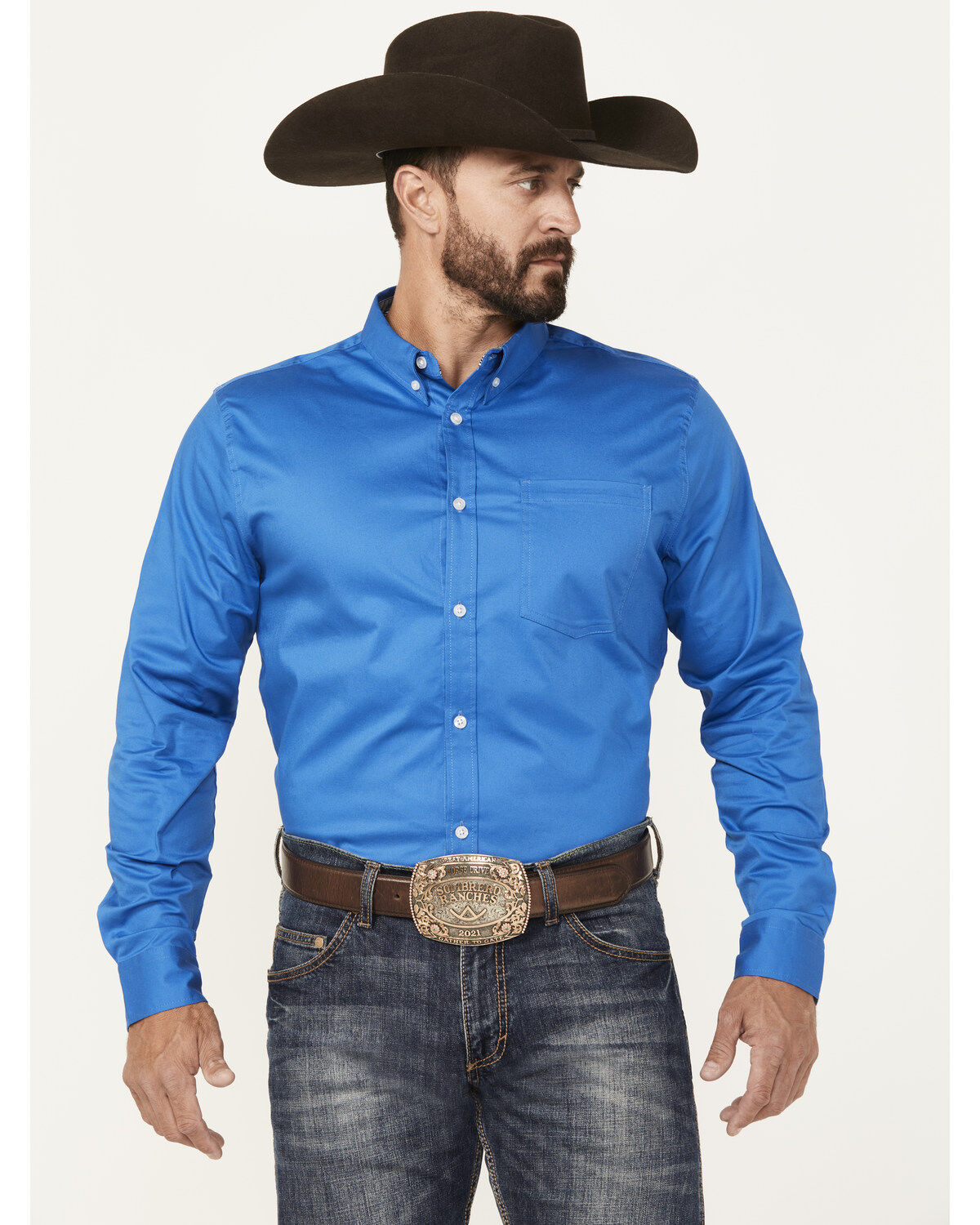 Cody James Men's Basic Twill Long Sleeve Button-Down Performance Western Shirt - Big